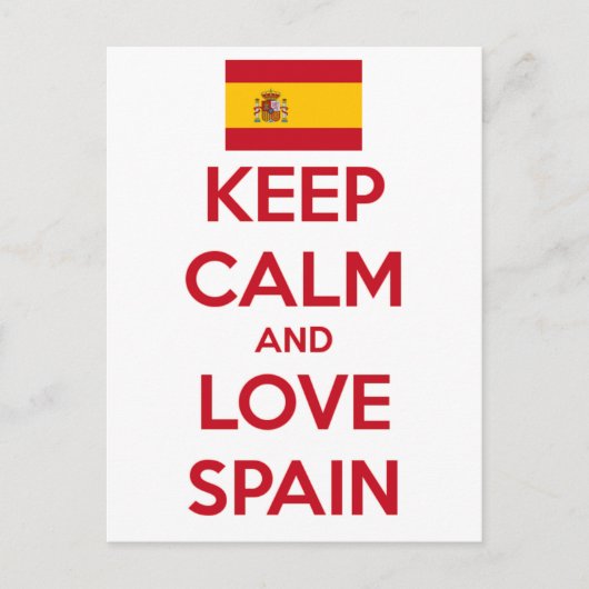 Behalt Calm und Liebe Spanien Postkarte (Vorderseite)