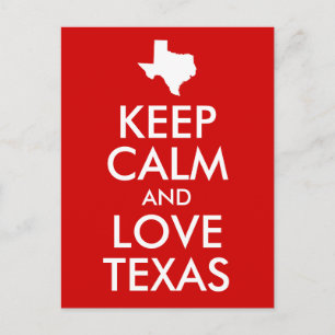 Behalt Calm und Liebe Texas Red Postkarte