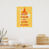 Behalt Calm und Liebe Yoga einzigartiges Kunstdruc Poster (Küche)