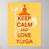 Behalt Calm und Liebe Yoga einzigartiges Kunstdruc Poster (Vorne)
