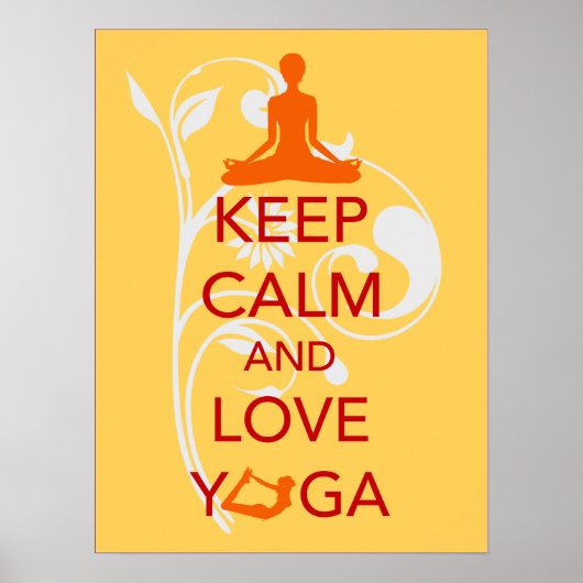 Behalt Calm und Liebe Yoga einzigartiges Kunstdruc Poster (Vorne)