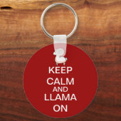 Behalt Calm und Llama auf Schlüsselanhänger (Vorderseite)
