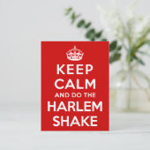 Behalt Calm und mach den Harlem Shake Postkarte (Stehend Vorderseite)