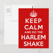 Behalt Calm und mach den Harlem Shake Postkarte (Vorne/Hinten)