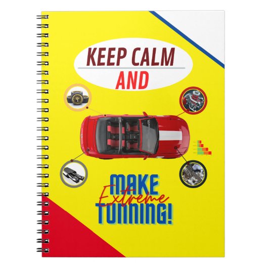 BEHALT CALM UND MACHE EXTREME TUNNING NOTIZBLOCK (Vorderseite)