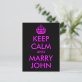 Behalt Calm und Marry John Postcard Postkarte (Stehend Vorderseite)