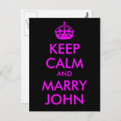 Behalt Calm und Marry John Postcard Postkarte (Vorne/Hinten)