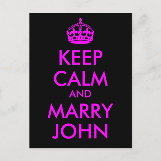 Behalt Calm und Marry John Postcard Postkarte (Vorderseite)