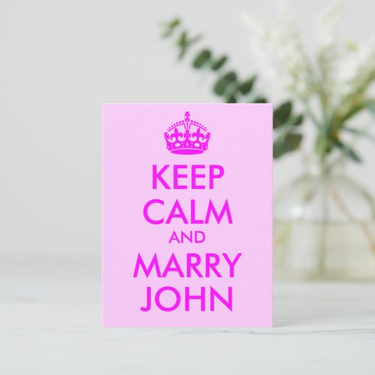 Behalt Calm und Marry John Postcard Postkarte (Stehend Vorderseite)