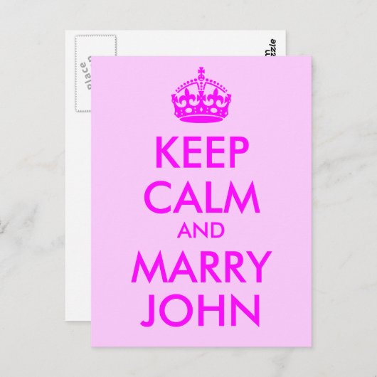 Behalt Calm und Marry John Postcard Postkarte (Vorne/Hinten)