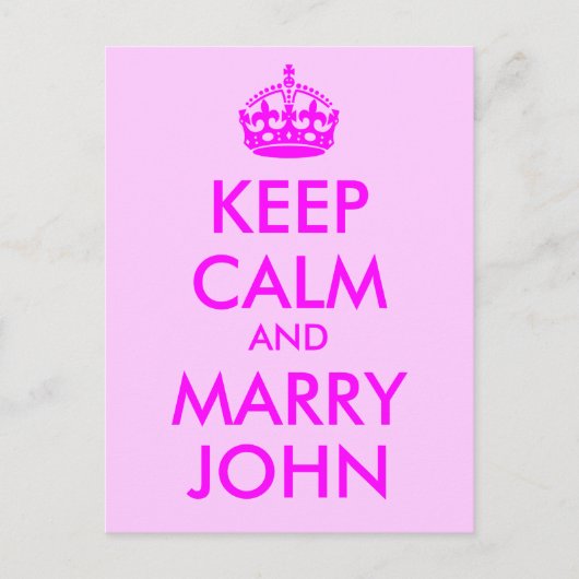 Behalt Calm und Marry John Postcard Postkarte (Vorderseite)
