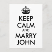 Behalt Calm und Marry John Postcard Postkarte (Vorderseite)