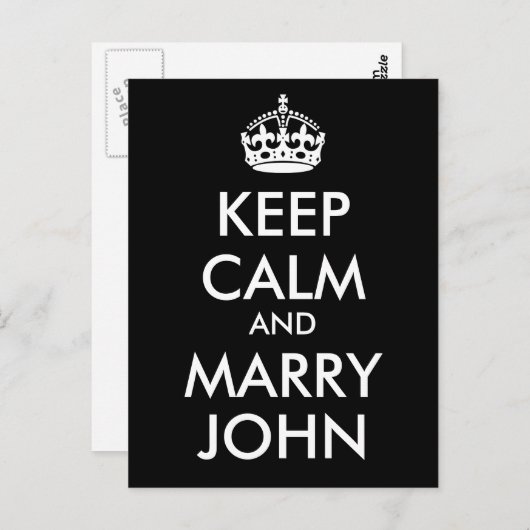 Behalt Calm und Marry John Postcard Postkarte (Vorne/Hinten)