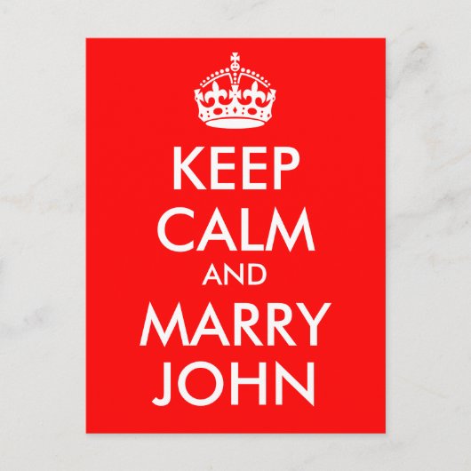 Behalt Calm und Marry John Postcard Postkarte (Vorderseite)