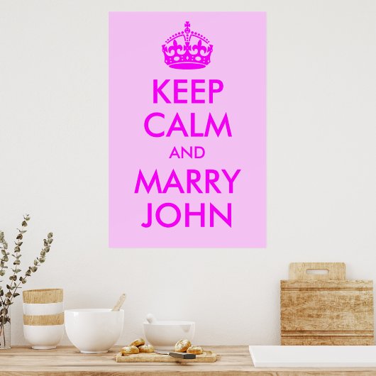Behalt Calm und Marry John Print Poster (Küche)