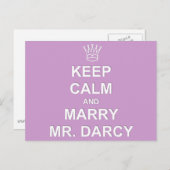 Behalt Calm und Marry Mr. Darcy - Postcard - Lilac Postkarte (Vorne/Hinten)