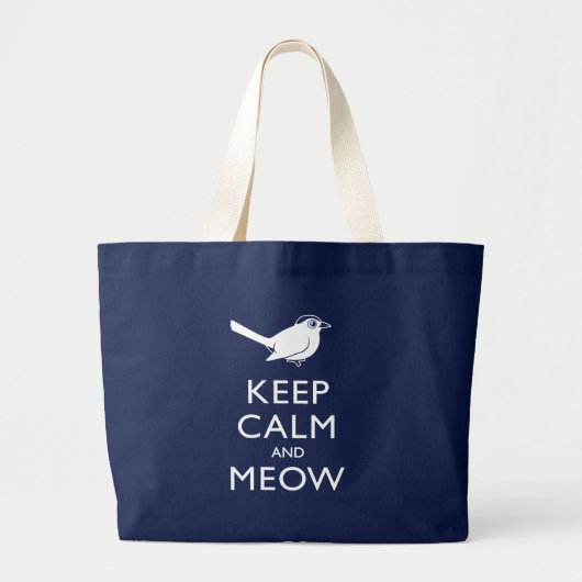 Behalt Calm und Meow Jumbo Stoffbeutel (Vorne)