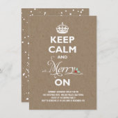 Behalt Calm und Merry on Kraft Funny Holiday Party Einladung (Vorne/Hinten)