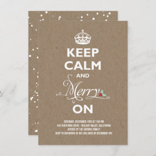 Behalt Calm und Merry on Kraft Funny Holiday Party Einladung
