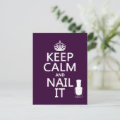 Behalt Calm und Nail It (Nagellack) Postkarte (Stehend Vorderseite)