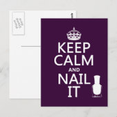 Behalt Calm und Nail It (Nagellack) Postkarte (Vorne/Hinten)