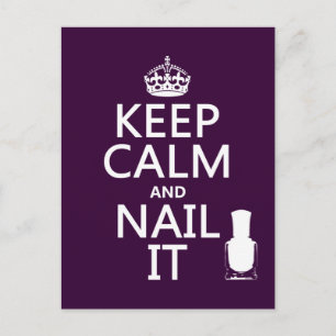 Behalt Calm und Nail It (Nagellack) Postkarte