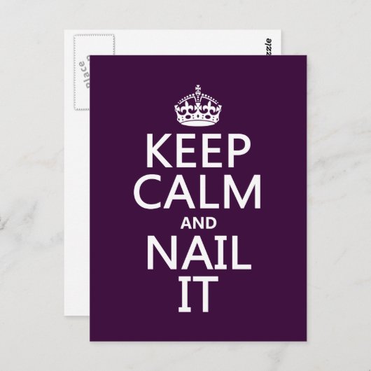 Behalt Calm und Nail Postkarte (Vorne/Hinten)