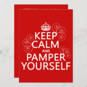 Behalt Calm und Pamper You (beliebige Farbe) Einladung (Vorne/Hinten)