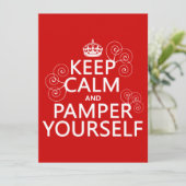 Behalt Calm und Pamper You (beliebige Farbe) Einladung (Stehend Vorderseite)