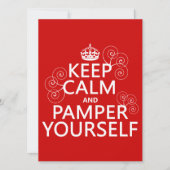 Behalt Calm und Pamper You (beliebige Farbe) Einladung (Vorderseite)