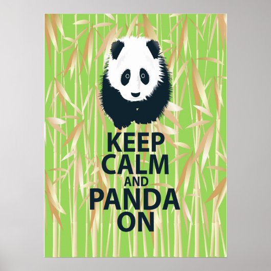 Behalt Calm und Panda on Poster Art Print Bamboo (Vorne)