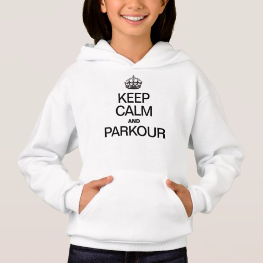 BEHALT CALM UND PARKOUR HOODIE (Vorderseite)
