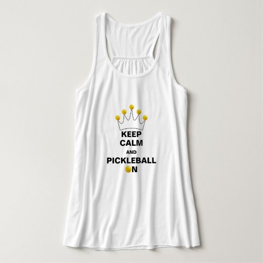 Behalt Calm und Pickleball On, Pickleball Crown Tank Top (Design Vorderseite)