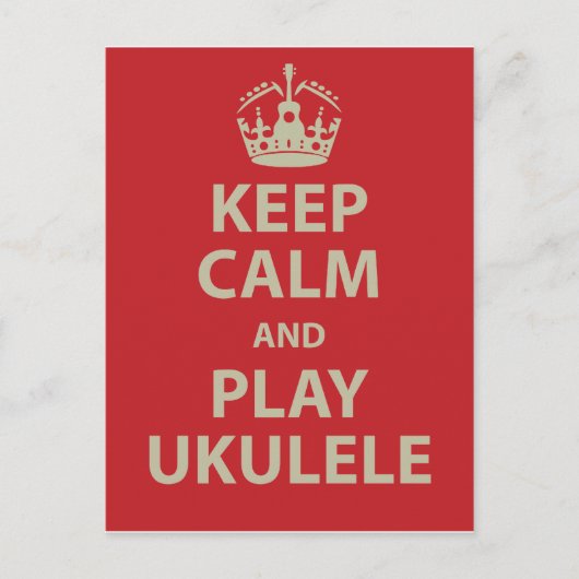 Behalt Calm und Play Ukulele Postkarte (Vorderseite)