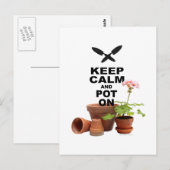 Behalt Calm und Pot On Postkarte (Vorne/Hinten)