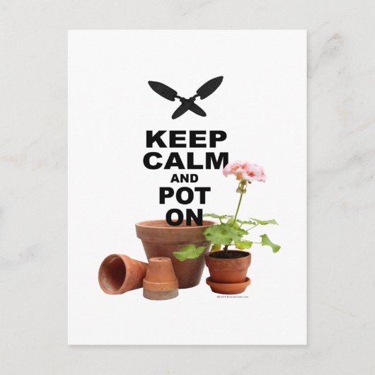 Behalt Calm und Pot On Postkarte (Vorderseite)