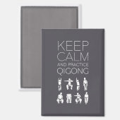 Behalt Calm und Praxis Qigong Magnet (Vorderseite/Rückseite)