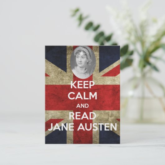 Behalt Calm und Read Jane Austen Postkarte (Stehend Vorderseite)