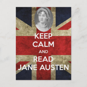 Behalt Calm und Read Jane Austen Postkarte