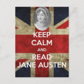 Behalt Calm und Read Jane Austen Postkarte (Vorderseite)