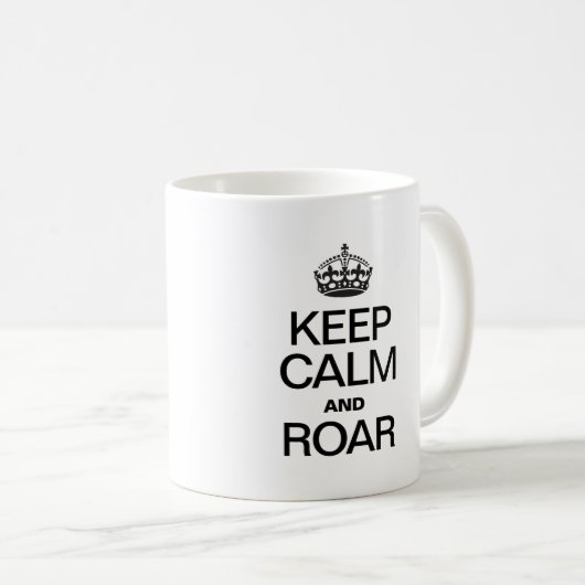 BEHALT CALM UND ROHRE KAFFEETASSE (VorderseiteRechts)