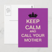 BEHALT CALM und rufe deine Mutter Postkarte (Laven (Vorne/Hinten)