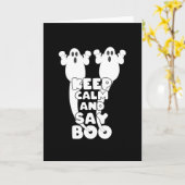 Behalt Calm und sage Boo Funny Halloween Beängstig Karte (Gelbe Blume)