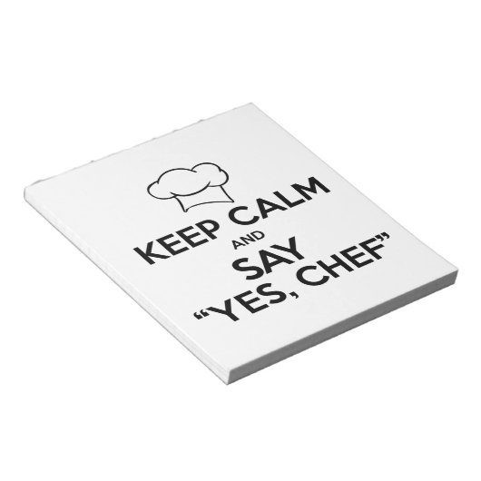 Behalt Calm und Say Yes Koch Funny Kitchen Ware Notizblock (angewinkelt)