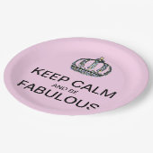 BEHALT CALM und sei FABULOUS! Pappteller (Schrägansicht)