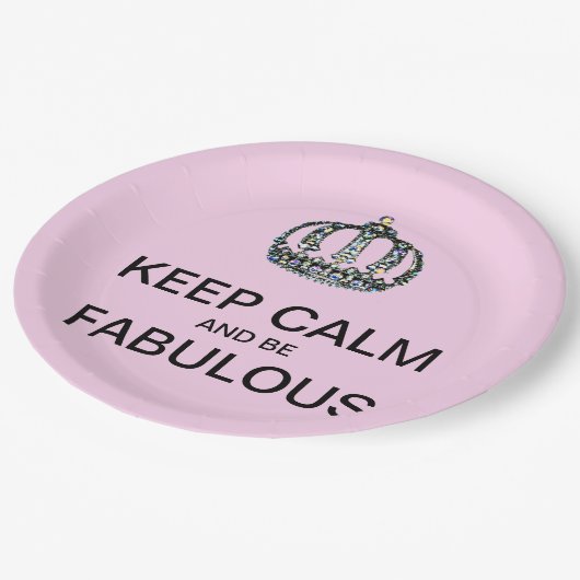 BEHALT CALM und sei FABULOUS! Pappteller (Schrägansicht)