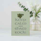Behalt Calm und Sham Rock! Postkarte (Stehend Vorderseite)