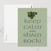 Behalt Calm und Sham Rock! Postkarte (Vorne/Hinten)