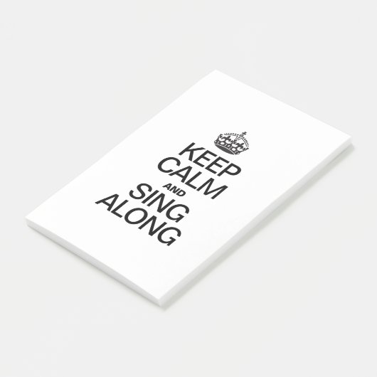 BEHALT CALM UND SING ALONON POST-IT KLEBEZETTEL (angewinkelt)