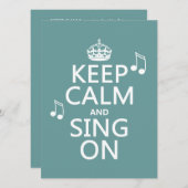 Behalt Calm und Sing On - alle Farben Einladung (Vorne/Hinten)